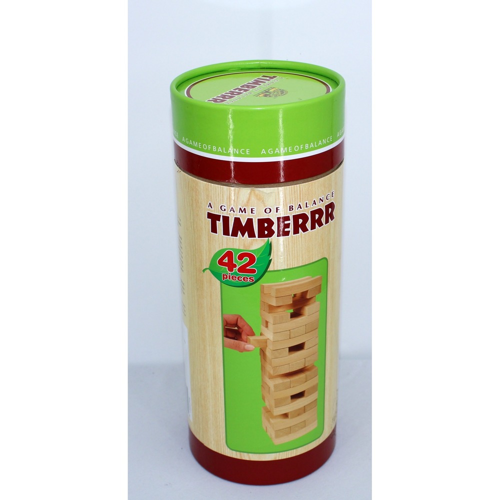 TIMBERRR A GAME OF BALANCE 42 Piece Wooden Block Stacking Tower Game Kids Adults